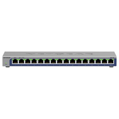 NETGEAR GS116v3 - Commutateur - non géré - 16 x 10/100/1000 - de bureau, fixation murale