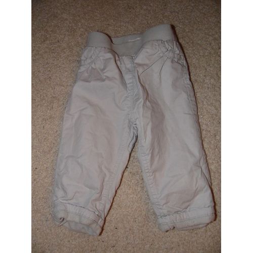 Pantalon Beige Souple Chaud Intérieur Polaire Bébé Fille Taille 12 Mois Idée Cadeau