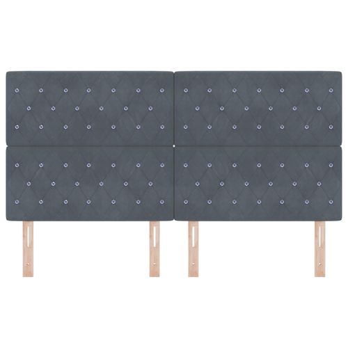 Vidaxl Tête De Lit Capitonnée Gris Foncé 180 Cm En Velours