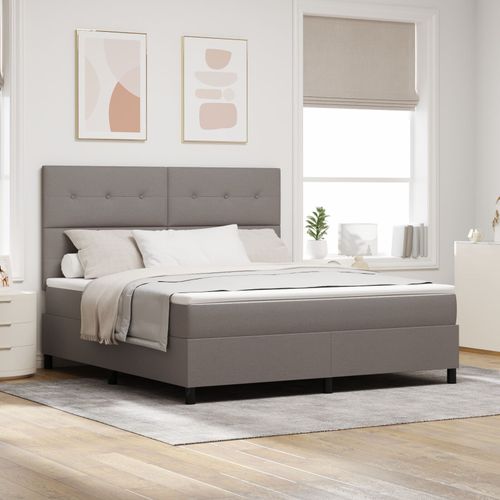 Vidaxl Lit Taupe Avec Sommier Et Matelas 180x200 Cm