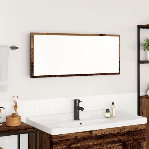Vidaxl Miroir De Salle De Bain Bois Ancien Bois D'ingénierie, Verre