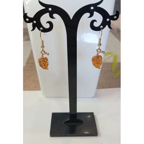 Boucles D'Oreilles Feuilles D'Automne Dorees