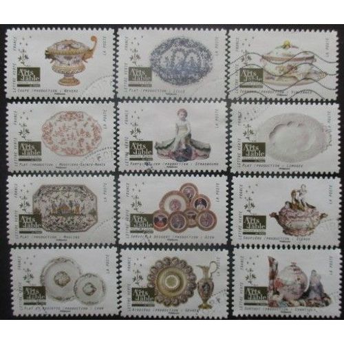 France Autoadhésif Série N°1528 Au 1539 Arts De La Table Oblitérés