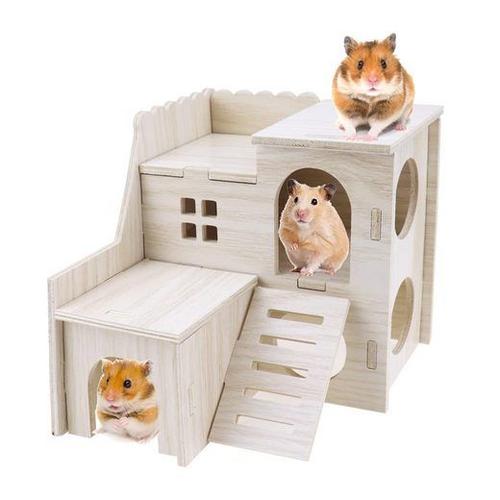 Maison Pour Rongeurs Hamster Nain Accessoires Maison Pour Rongeurs Cochon D'inde, Maison En Bois Maison Pour Hamsters Jouets Pour Hamsters Nains