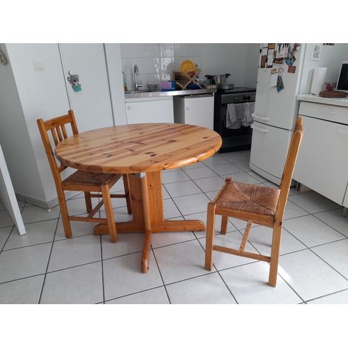 Table Ronde Extensible En Pin