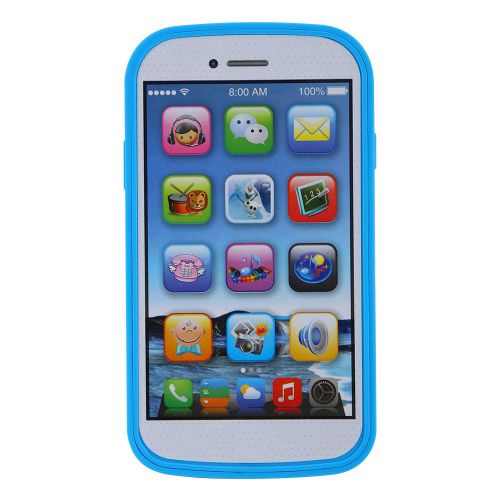 CONNOR Telephone d'apprentissage de l'anglais pour enfants, jeu musical pour enfants, jouet de developpement de la petite enfance (bleu)