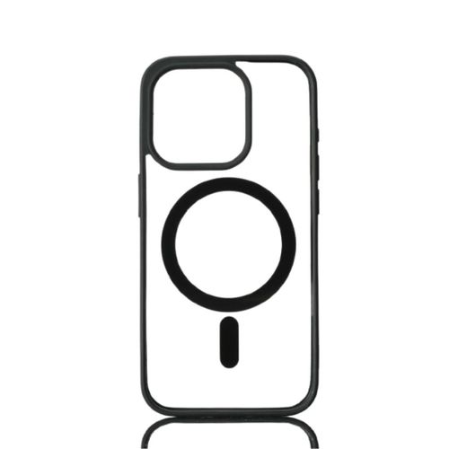 We Coque De Protection Rubber Apple Iphone 15 Pro - Dos Transparent¿Contour Mat Noir - Compatible Magsafe