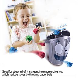 CONNOR Jouets a lancer de boules de papier en plastique, balles electroniques amusantes, jouet de decompression pour poubelle, jouets de detente