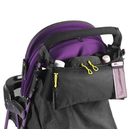 Connor Sac De Rangement Pour Poussette Avec 2 Porte-Gobelets Et Poche Filet Pour Telephone Portable, Noir