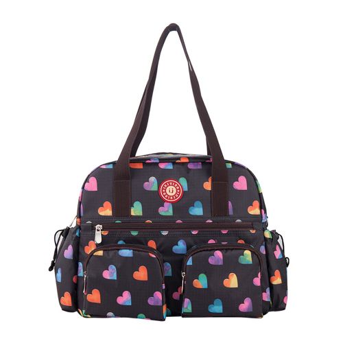 CONNOR Sac a langer en nylon imprime tendance pour maman, sac a main pour poussette (anthracite)
