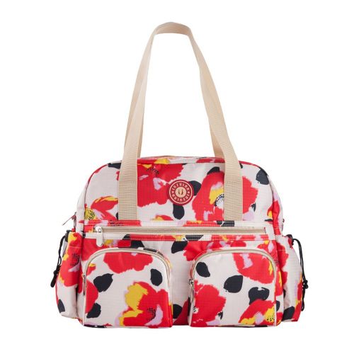 CONNOR Sac a langer en nylon imprime tendance pour maman, sac a main pour poussette (ecarlate)