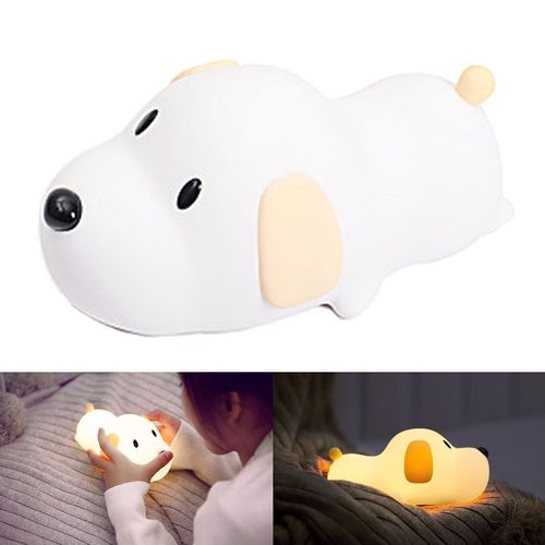 Connor Veilleuse Led En Silicone Souple En Forme De Chien Pour Enfants, Avec Controle Tactile Sensible, Lampe De Chambre D'enfant Avec Deux Modes D'eclairage Blanc Chaud Et Froid