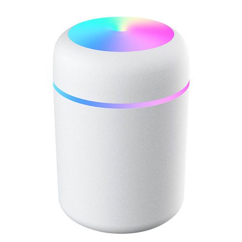 CONNOR Humidificateur d'air a faible bruit, 1 bouton de controle, vaporisateur fin, humidificateur d'aromatherapie avec lumiere, 300 ml, blanc