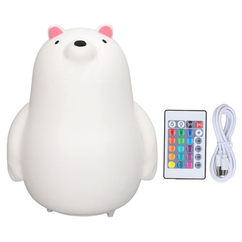 Connor Veilleuse Led Ours Pour Chambre D'enfant, Lumiere Coloree, Veilleuse De Chevet, Charge Usb, Protection Des Yeux, Veilleuse Pour Enfants Avec Telecommande
