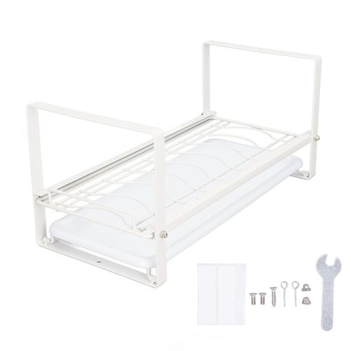 Connor Etagere De Rangement Pour Armoire De Cuisine, Support Pour Bols, Plats, Assiettes, Egouttoir, Antirouille, Antiderapant, Pour Comptoir, Placard, Garde-Manger, Blanc