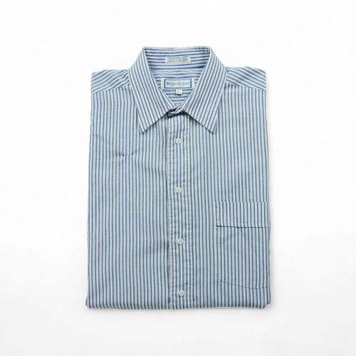 Reconditionné - Chemise Yves St Laurent Homme À Rayures - Taille M - Homme - Bleu