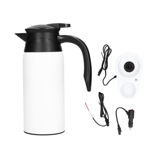 CONNOR Theiere electrique 800 ml avec base, grande capacite, portable, isolante, chauffe-eau, bouilloire pour voiture, blanc ivoire