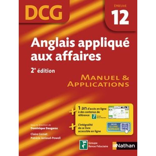 Anglais Appliqué Aux Affaires - Épreuve 12 - Dcg Manuel Format : Epub 2 Dcg Livre