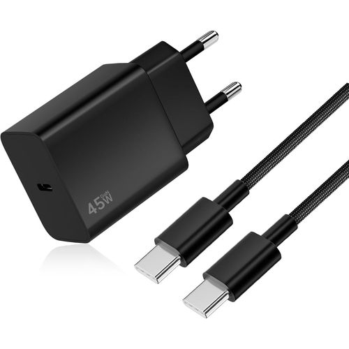 Cloudds_Chargeur 45w Pour Samsung S25 Ultra Chargeur Rapide Usb C Avec Câble Tressé 2m 100w Compatible Avec Samsang Galaxy S25/S24/S23/S22/S21 Ultra,Pour Iphone 15/16,Lpad,Macbok(Noir)