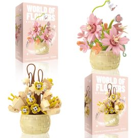 ytseazn-2 Pièces De Blocs De Construction De Fleurs Éternelles Set De Blocs De Fleurs Ensemble De Blocs De Fleurs E Bricolage Adaptés À La Décoration E La Maison