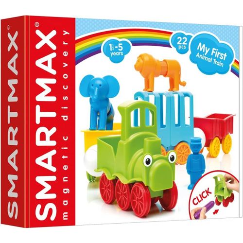 ytseazn-Smartmax-Le Train Du Cirque-My First Animal Train-Jouet De Construction Magnétique-22 Pièces À Assembler-Pour Enfants À Partir De 1 An Et Demi