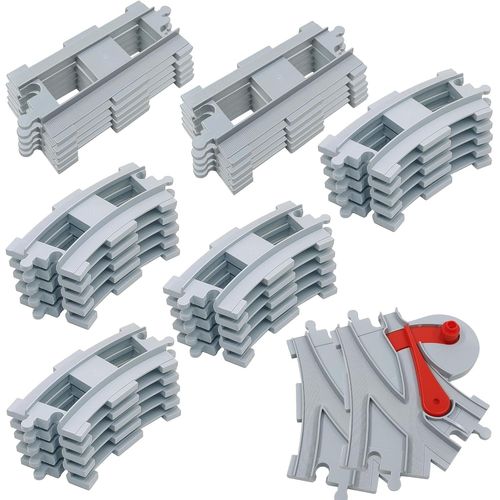 ytseazn-Building Blocks Train Track Set,Composé De Rails Croisés,Droits Et Courbés,Compatible Avec Le Leader Du Marché Pour Les Enfants Âgés De 2 Ans Et Plus(32Pcs)