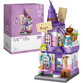 ytseazn-Mini City Shop Street View Block Model Set,Creative Bricolage Simulation De Construction Collection De Construction De Particules Building Block Toys,Home Decor(La Maison Magique)