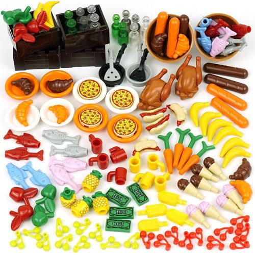 ytseazn-Sets De Jeux De Construction Accessoire Alimentaire,Friends Le Food,Jouet De La Ferme Avec Panier De Nourriture,Cadeau Créatif Pour Les Enfants Filles Et Garçons