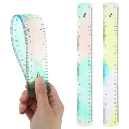 Ytseazn-2 Pièces Règle Flexible 30cm Règle Droite En Plastique Transparent Incassable Règle À Bord Souple Règle Plate Pliable Pour Salle De Classe Scolaire Bureau À Domicile