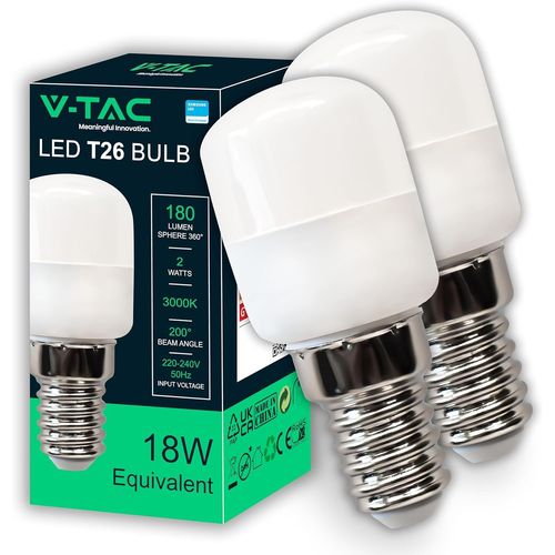Ytseazn-2x Ampoule Led Pour Réfrigérateur Et Lampes-Culot E14-2w-T26-180 Lumen-Petites Ampoules Pour Efficacité Maximale Et Une Économie D'énergie-Blanc Chaud 3000k