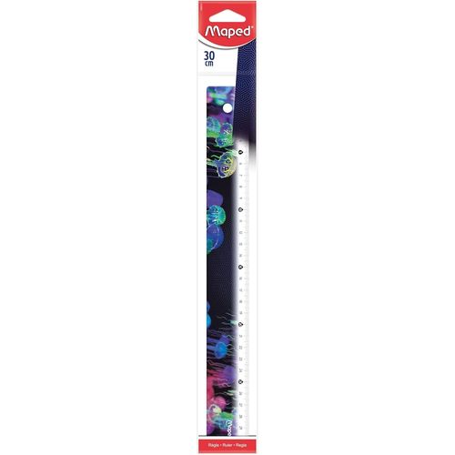 Ytseazn-Règle 30cm Deepsea Paradiserègle Scolaire Décorée-Ergonomique Et Légère-Triple Décimètre Avec Graduation En Millimètres