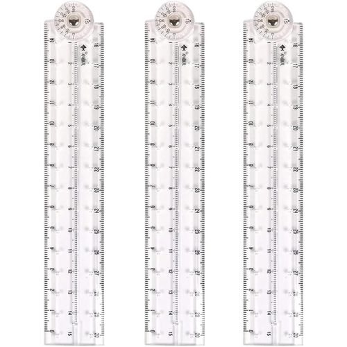 ytseazn-Ensemble De 3 Regle 30cm,Règle Géométrique Transparente,Adaptée Aux Écoliers Ou Au Bureau,Règle Pliable,Transparente Flexible,Règle Pour Enfants École Primaire