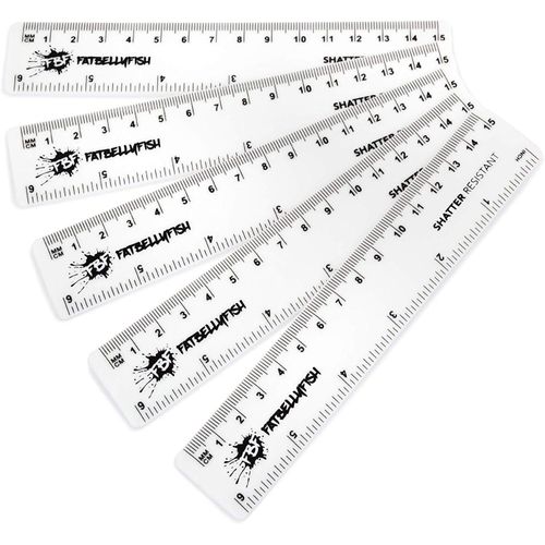 Ytseazn-Lot De 5 Règles De 15cm¿Incassables¿Blanc¿Gros Poisson