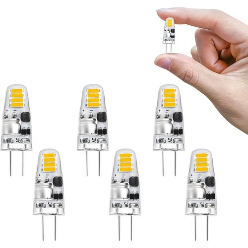 Ytseazn-Ampoules Led G4 Blanc Naturel 4000k Ac/Dc 12v 1.2w Pour Remplacer Les Ampoules Halogènes 15w,Ampoule À Économie D'énergie G4 Led À Culot À Broches,Pour Chambre,Cuisine,Hotte,Salle À Manger(Pack De 6)