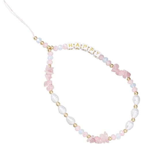 Ytseazn-1 Pièce Rose Bohème Anti-Perte Chaîne De Téléphone Portable Ceinture De Téléphone Portable Rétro Nouveau Collier De Perles Acryliques Collier De Perles Charme De Téléphone Portable Chaîne