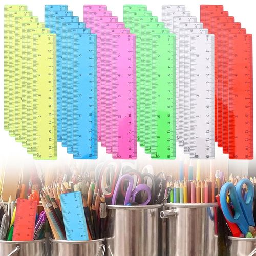 Ytseazn-Lot De 36 Règles En Plastique Pour Enfants-Petite Règle Pour L'école Primaire-Flexible-Pour Fournitures Scolaires-1 Classe(36 Règles Colorées De 15cm)