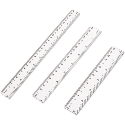 Ytseazn-Lot De 3 Règles En Plastique 15cm 20cm 30cm Règles Claires Règles De Précision Flexibles École Bureau Maison Outils De Mesure(6 8 12 Pouces)