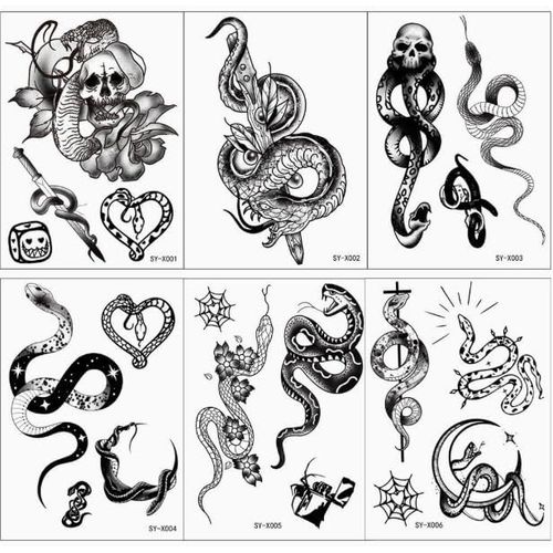 Ytseazn-Tatouage Ephemere,Tatouage Temporaire,6 Feuilles Étanche Tatouage Ephemere Homme Femme Pour Corps Bras Cou,21 * 15cm Réaliste Personnalisé Faux Tatouage Homme Femme Pour Fête Dhabillage 