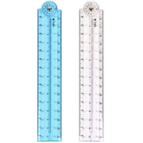 Ytseazn-Lot De 2 Règles Transparentes De 30cm Pour École Primaire,Pour Écolier Ou Bureau,Pliables,Transparentes Et Flexibles