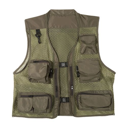 Veste-Gilet Utilitaire En Maille Multi-Poches Pour Homme (Vert Xl)
