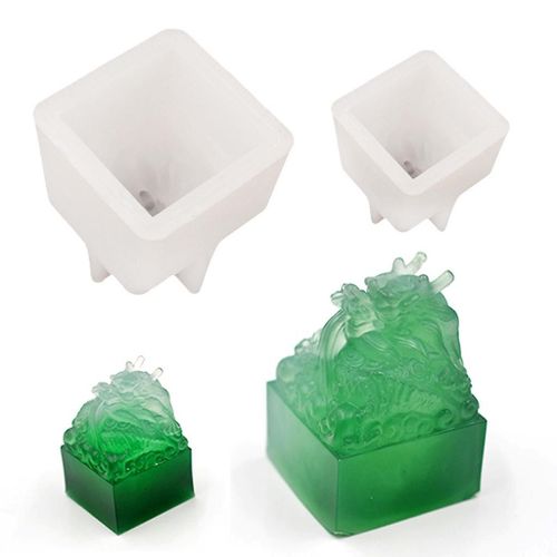 Cristal Résine Époxy Moule Dragon Pour Tête Jade Sceau Sculpture Silicone Moule Bricolage Bricolage Décoration De La Maison Moulage Outils De Fabrication