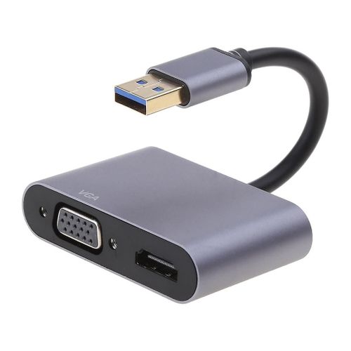 Adaptateur USB vers HDMI Câble vidéo graphique USB 3.0 vers HDMI VGA 1080P Conve