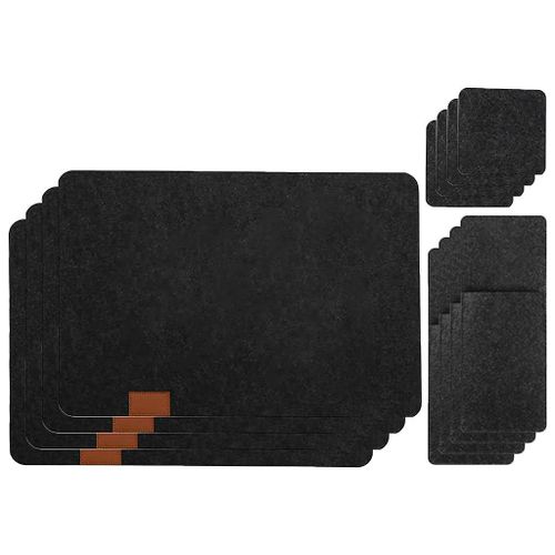 12 Pcs / Set Table Sets De Table Sous-Verres Couverts Pochette Porte Protection Table À Manger Pad Tapis Lavable Antidérapant