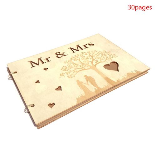 Mr Amp; Mrs Tree Heart Wedding Livre D¿Or Personnalisé Rustique Bois Livre D¿Or Phot