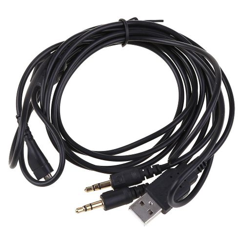 1,8 m/6 pi 4 en 1 Câble audio Jack 3,5 mm Câble de casque Cordon de charge de remplacement pour Arctis 7 5 3 Pro