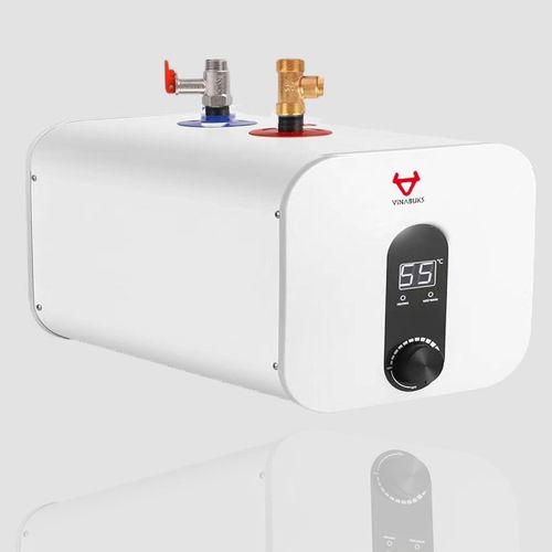 Chauffe-eau électrique VINABUKS intelligent 3,3 gallons RV Camping extérieur Point d'utilisation 15L Chauffe-eau instantané Prise de sécurité Chaudière Lavage sous évier Conception compacte