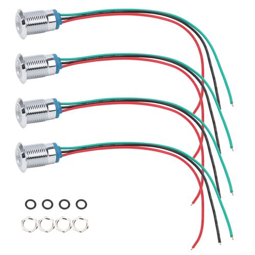4 jeux de composants de contrôle industriel à Anode commune étanche, indicateur LED, 12mm, 110-220V