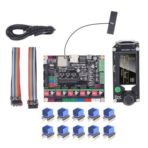 Carte d'imprimante 3D pour MKS TinyBee V1.0, écran LCD graphique pour MKS Mini12864 V3.0 avec 5 pilotes de moteur TMC2209 DC12-24V