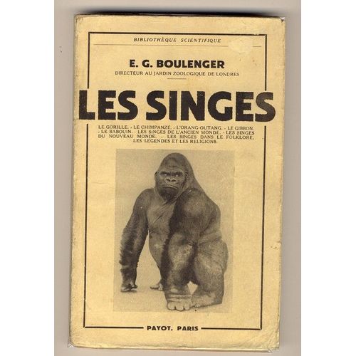 Les Singes - Le Gorille. - Le Chimpanzé. - L'orang-Outang. - Le Gibbon. - Le Babouin. - Les Singes De L'ancien Monde. - Les Singes Du Nouveau Monde. - Les Singes Dans Le Folklore, Les Légendes Et Les Religions.