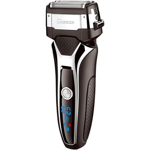 Mondodigitale-Électrique Rasoir Pour Homme, Technologie Wet & Dry, Tondeuse De Précision Rétractable, Rasoir Rechargeable Sans Fil, Avec Station Clean & Charge Et Pochette De Voyage - Gris(Rscw-9008)